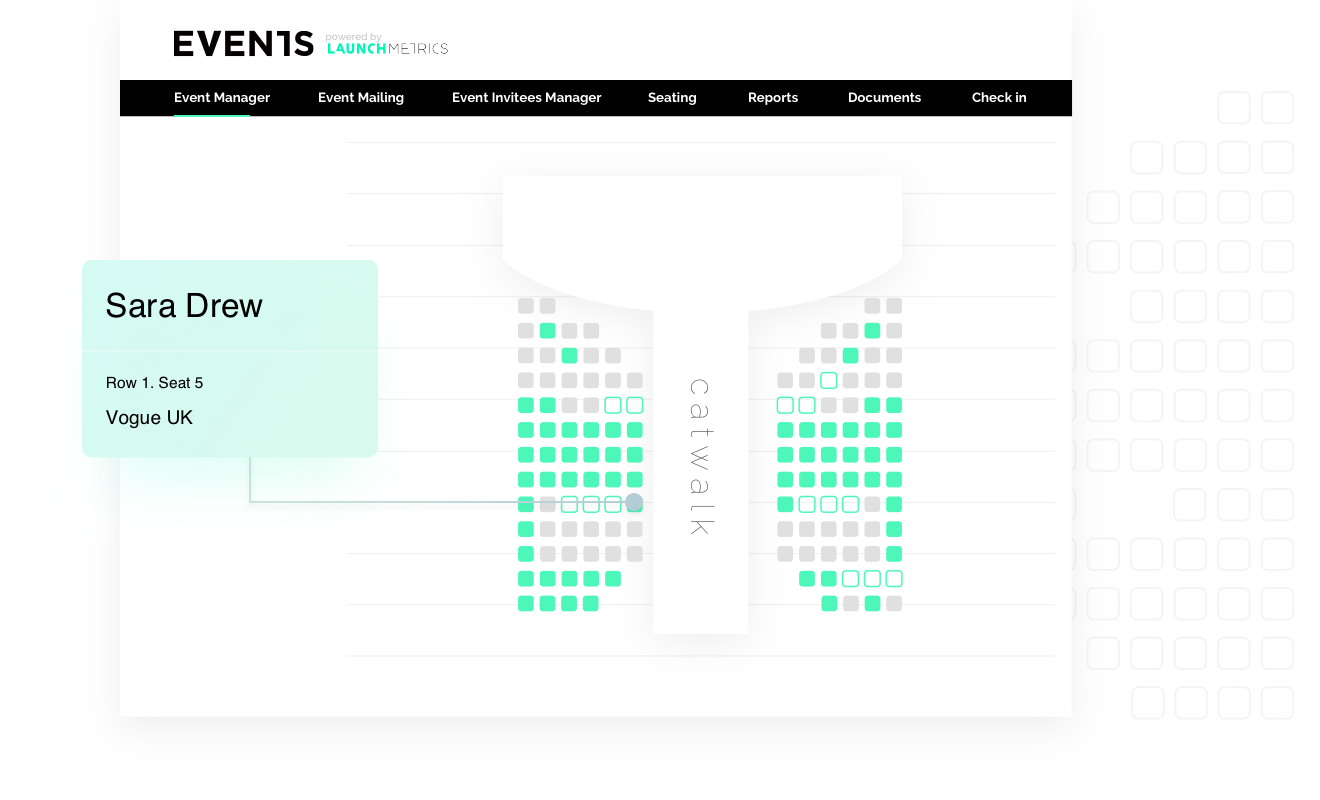 screenshot of Launchmetrics Events